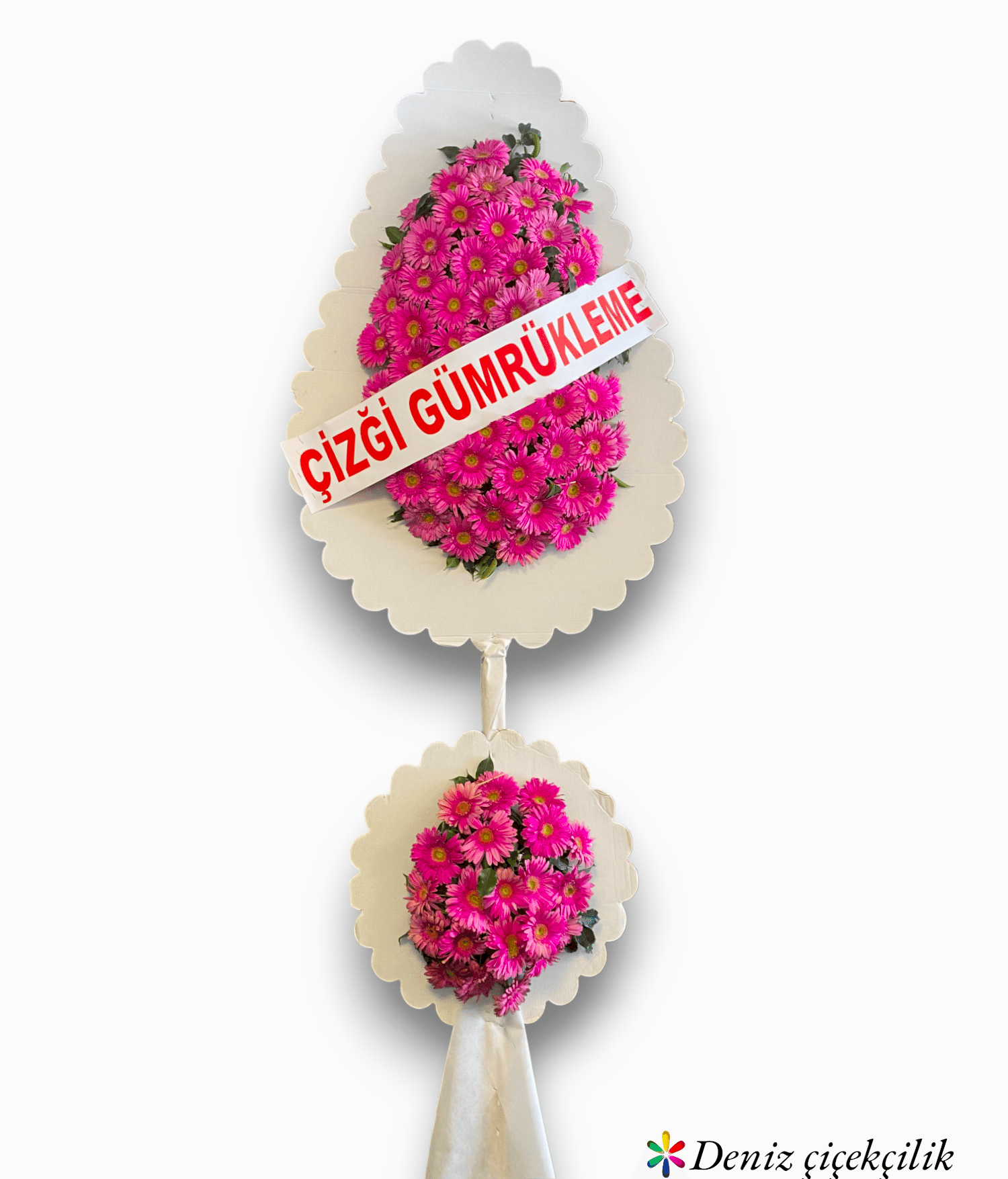 Pembe Gerberalar Çift Katlı Sepet 