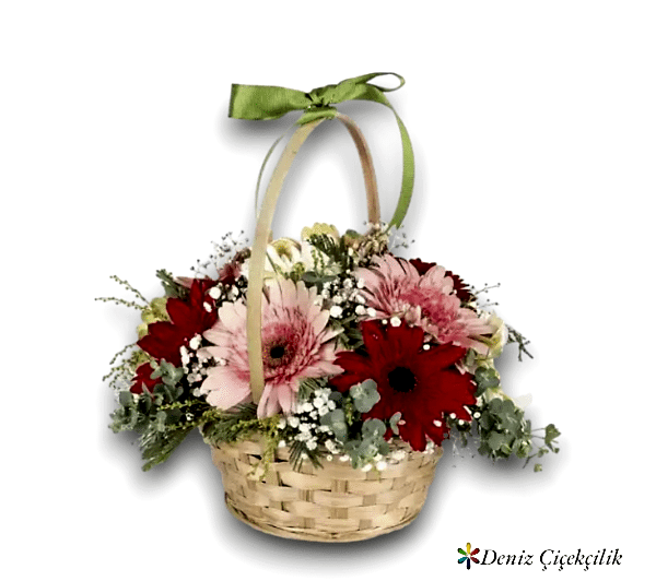 Renkli Gerbera Çiçek Sepeti